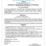 ASE - Approval Certificate EASA PART 21, Certificato IT.21G.0020, validità illimitata-1
