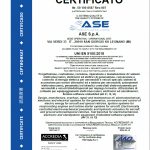 ASE - Approval Certificate UNI EN 9100_2018, Certificato Nr. 50 100 8587 - Rev. 007, validità 16-04-2024